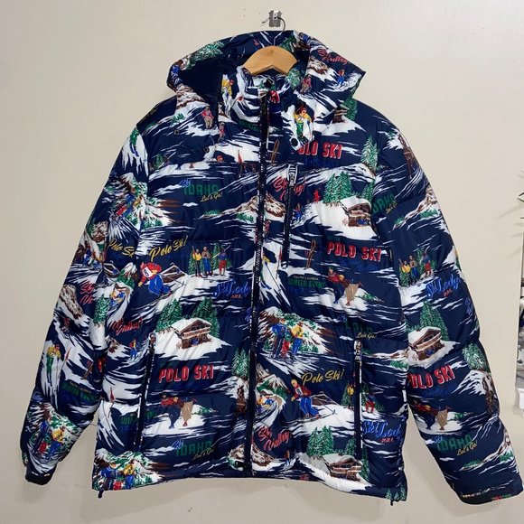 Polo Ralph Lauren Water Repellent Idaho Ski Valley 700 Down Puffer Jacket Men XL